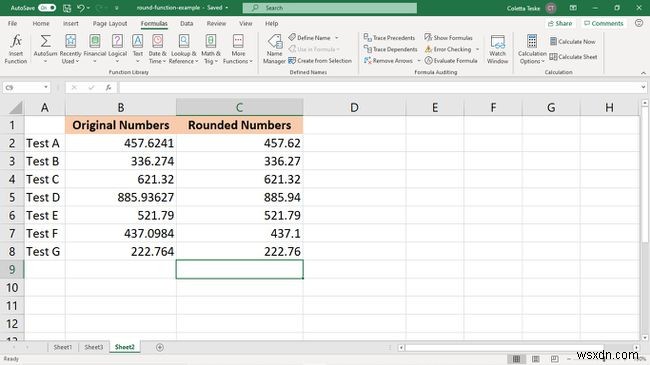 Cách sử dụng hàm Round trong Excel