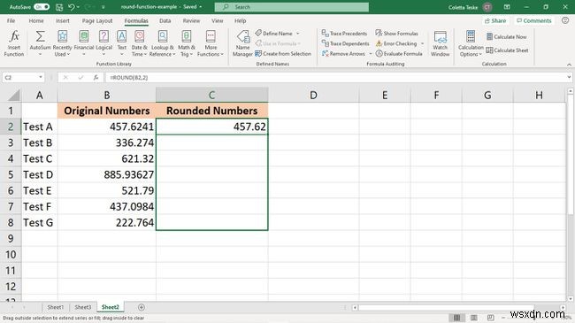Cách sử dụng hàm Round trong Excel