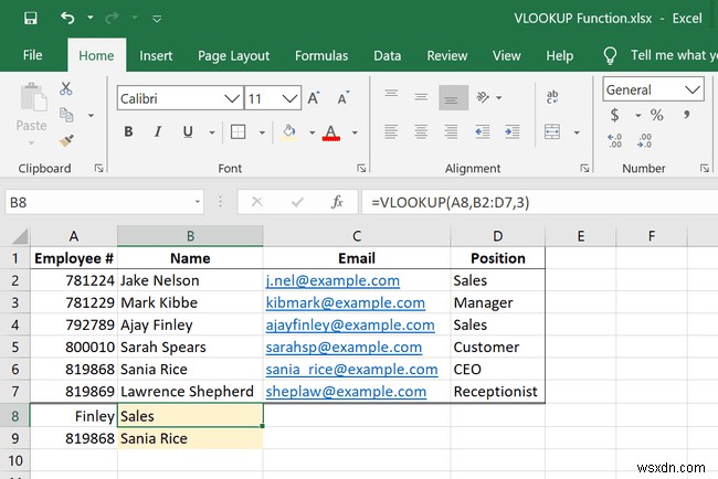 Cách sử dụng hàm VLOOKUP trong Excel
