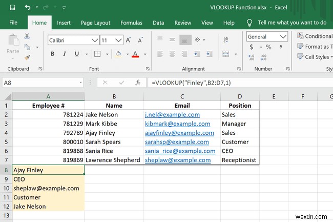 Cách sử dụng hàm VLOOKUP trong Excel