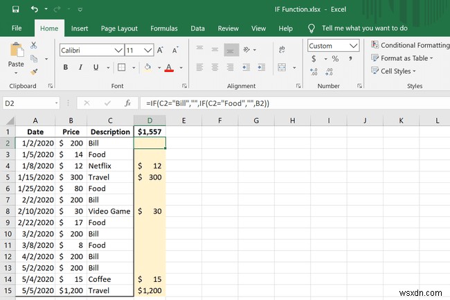 Cách sử dụng hàm IF trong Excel