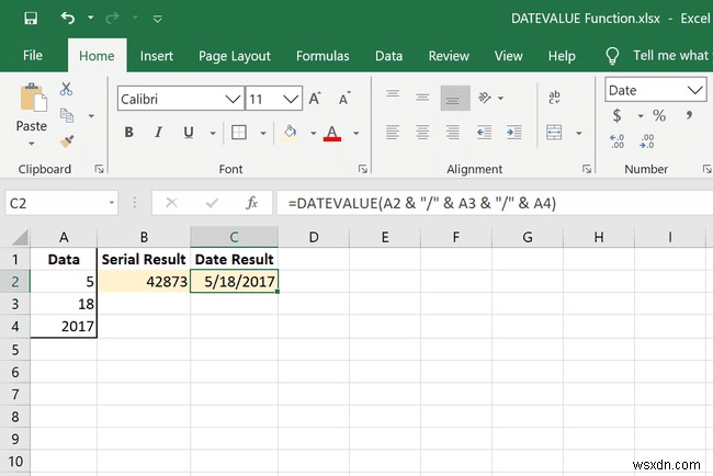 Cách sử dụng hàm DATEVALUE trong Excel