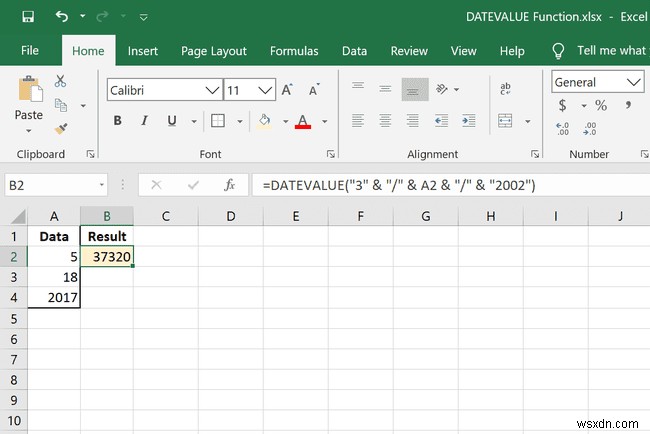 Cách sử dụng hàm DATEVALUE trong Excel