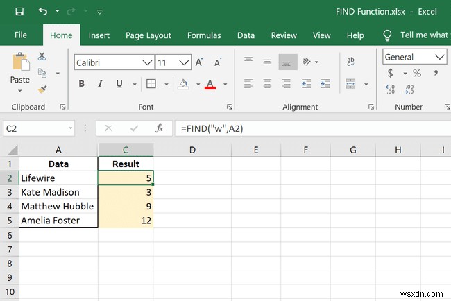 Cách sử dụng hàm FIND trong Excel