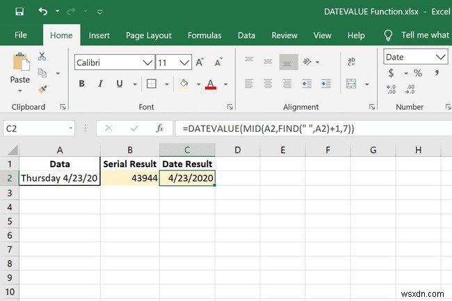 Cách sử dụng hàm DATEVALUE trong Excel