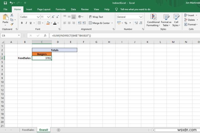 Cách sử dụng hàm gián tiếp trong Excel