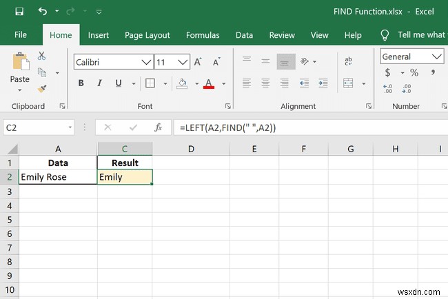 Cách sử dụng hàm FIND trong Excel