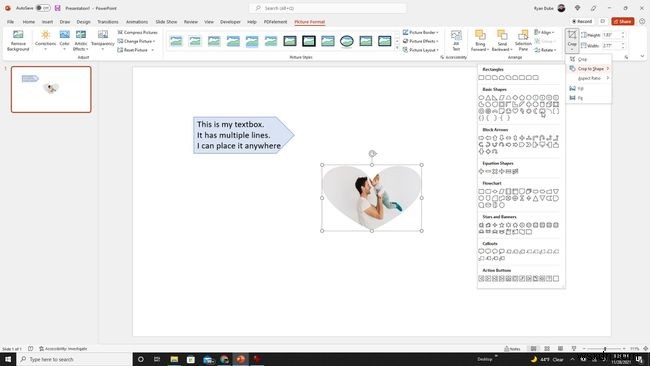 Cách cắt hình dạng trong PowerPoint