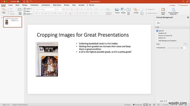 Cách cắt ảnh trong PowerPoint