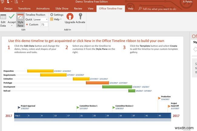 Cách tạo Dòng thời gian trong PowerPoint