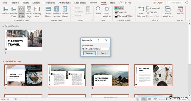 Cách sử dụng Chế độ xem sắp xếp trang chiếu trong PowerPoint