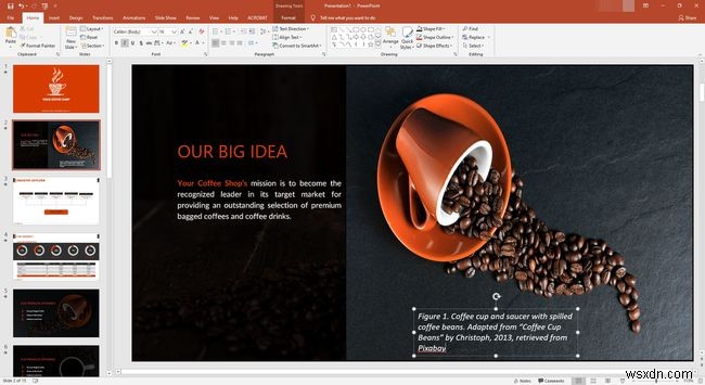 Cách trích dẫn ảnh trong PowerPoint