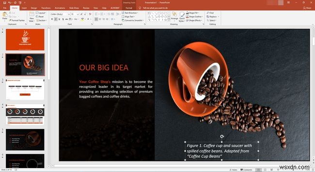 Cách trích dẫn ảnh trong PowerPoint