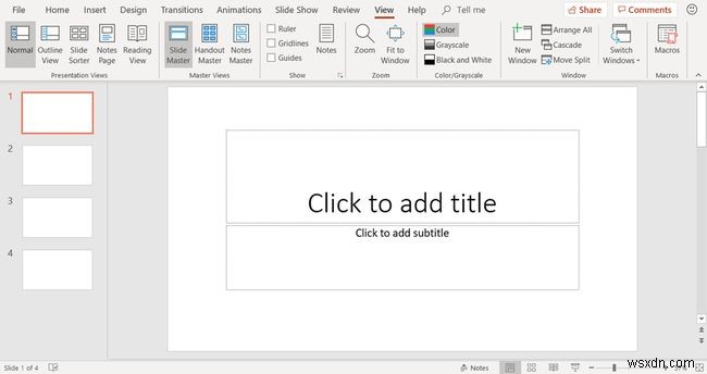 Cách sử dụng bố cục trang trình bày PowerPoint