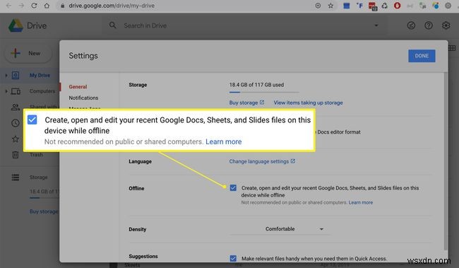 Cách sử dụng Google Drive ngoại tuyến