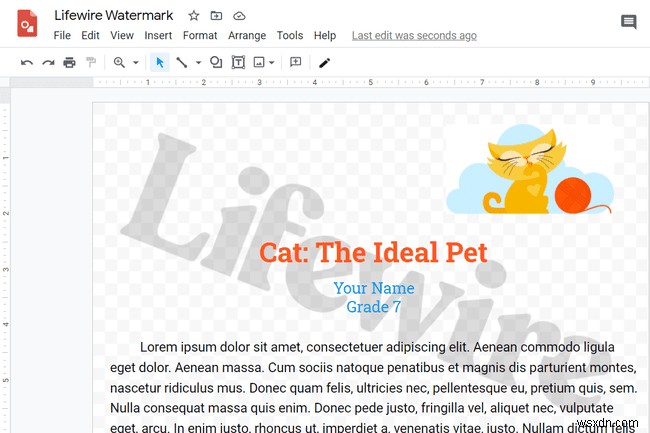 Cách thêm hình mờ vào Google Documents