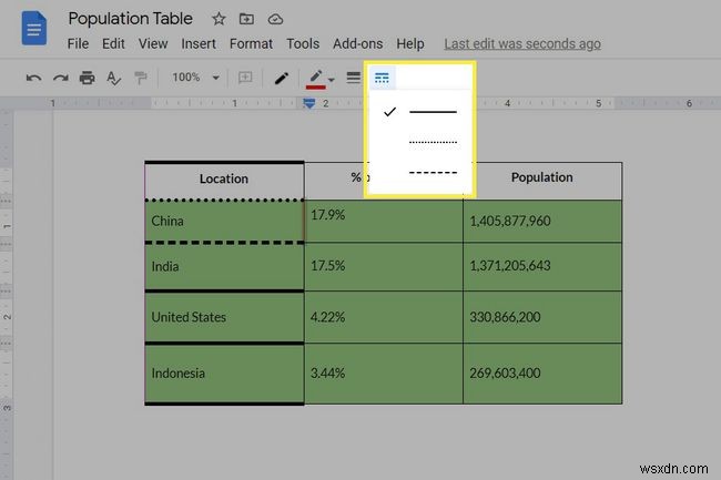 Cách tạo bảng trong Google Documents