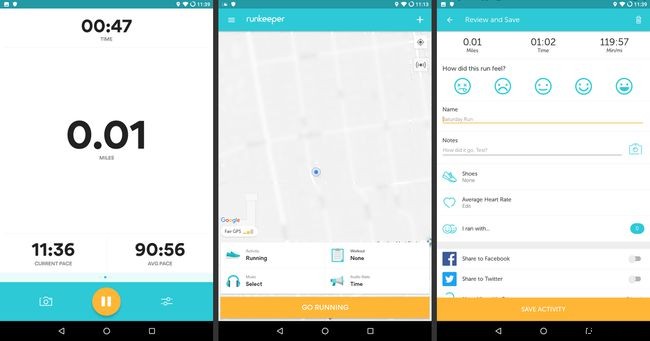 Ứng dụng RunKeeper dành cho Android