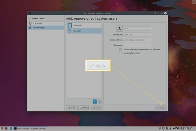 Cách thêm người dùng trong Linux từ màn hình Plasma KDE