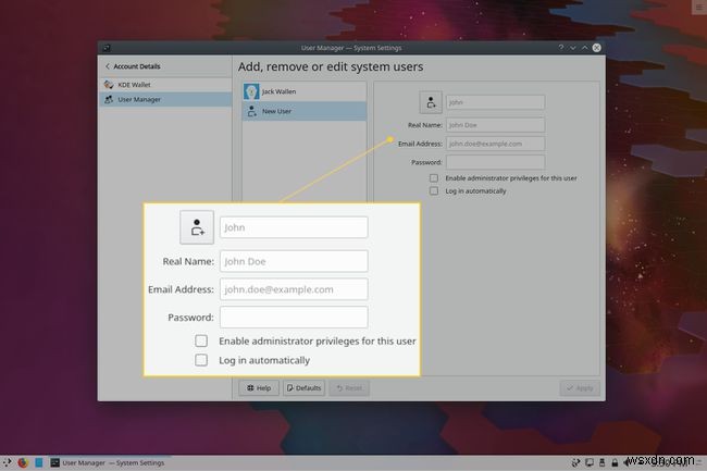 Cách thêm người dùng trong Linux từ màn hình Plasma KDE