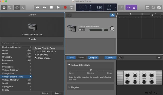 Biến bàn phím máy Mac của bạn thành một cây đàn piano GarageBand