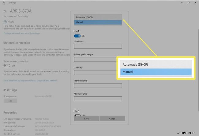 Cách tắt DHCP