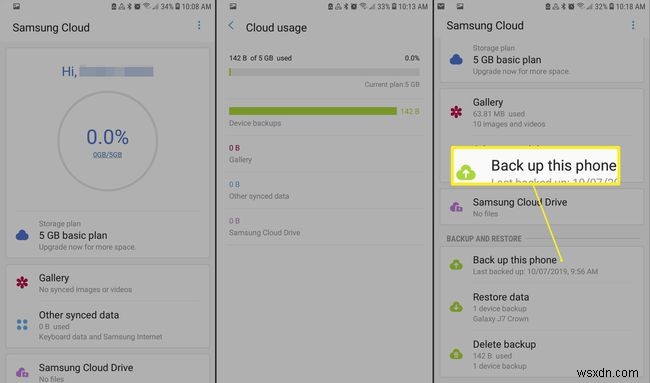 Cách truy cập Samsung Cloud