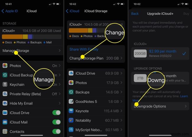 Cách hủy gói dung lượng iCloud của bạn