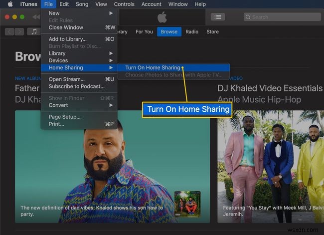 Cách thiết lập và sử dụng tính năng chia sẻ tại nhà trong iTunes
