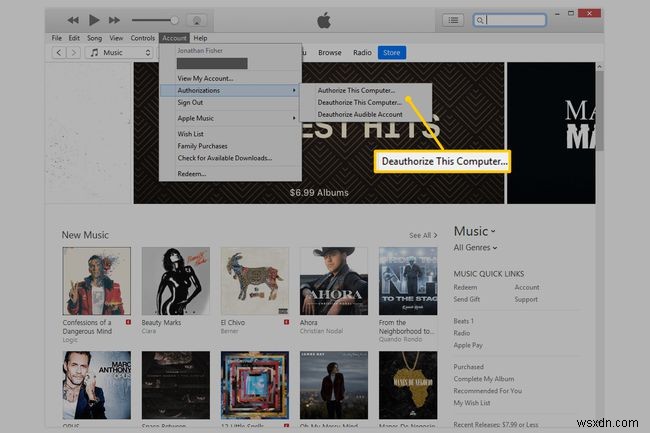 Cách hủy cấp quyền iTunes trên máy tính cũ hoặc máy tính cũ (Apple Music cũng vậy)