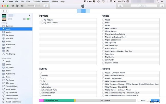 iTunes Sync:Cách chỉ đồng bộ hóa một số bài hát nhất định