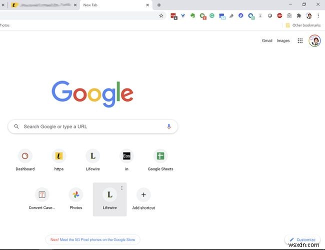 Cách xóa phím tắt cho tab mới trong Google Chrome