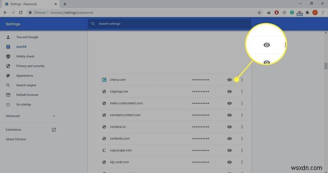Cách hiển thị mật khẩu trong Chrome