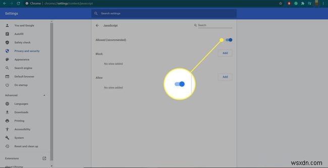 Cách tắt JavaScript trong Google Chrome