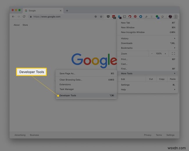 Cách xem nguồn HTML trong Google Chrome