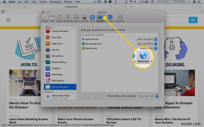 Cách bật Trình chặn cửa sổ bật lên Safari