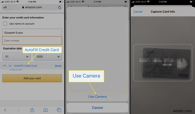 Cách quét số thẻ tín dụng trong Safari cho iPhone