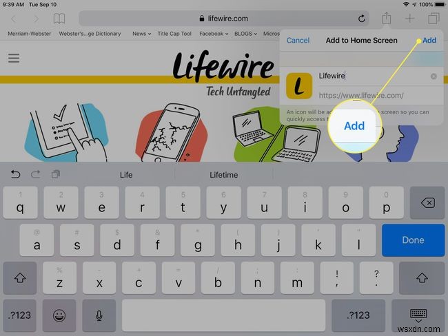 Cách thêm phím tắt trang web Safari vào Màn hình chính của iPad