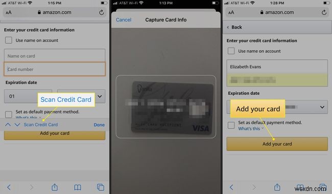 Cách quét số thẻ tín dụng trong Safari cho iPhone
