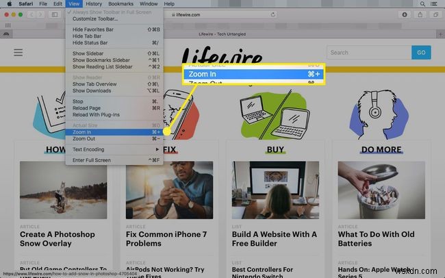 Cách sửa đổi kích thước văn bản trong trình duyệt Safari trên máy Mac
