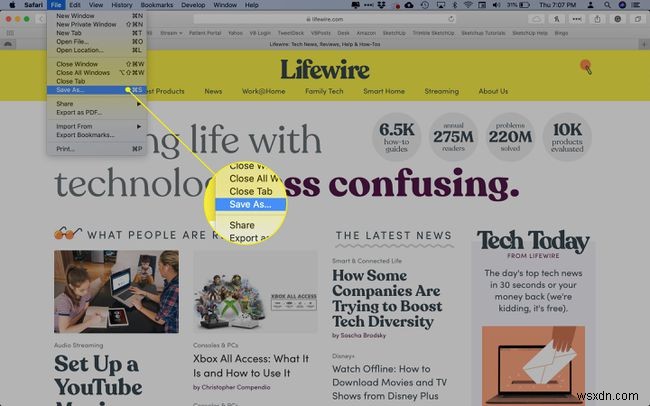 Cách lưu trang web trong Safari cho OS X