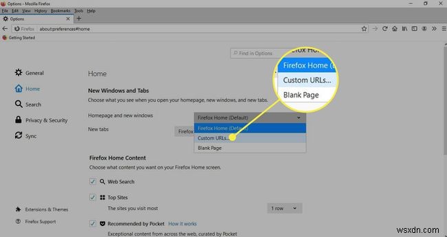 Cách đặt trang chủ của bạn trong Firefox