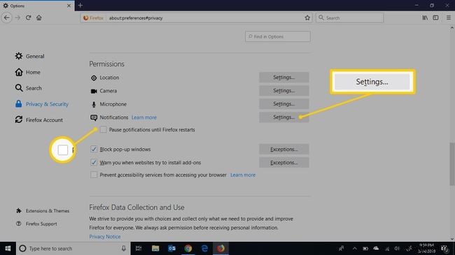 Cách bật và tắt thông báo của Firefox