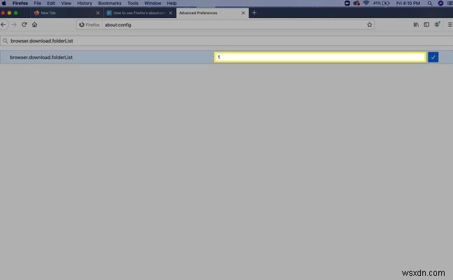 Cách sử dụng Firefox about:config Option browser.download.folderList