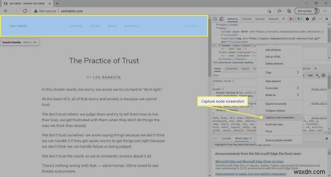 Cách chụp ảnh màn hình trên Microsoft Edge