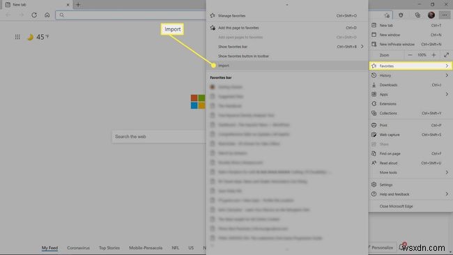 Cách sao lưu Mục yêu thích trên Microsoft Edge