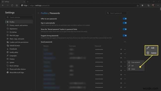 Cách sử dụng Trình quản lý mật khẩu Microsoft Edge