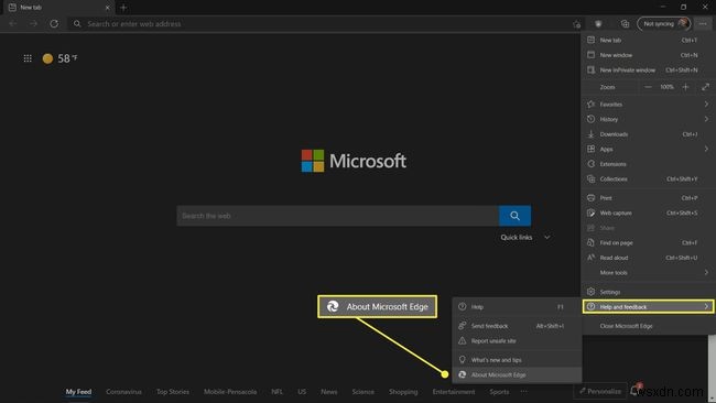 Cách cập nhật Microsoft Edge