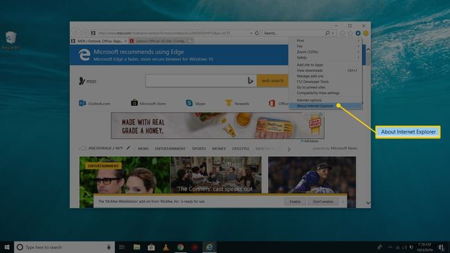 Tôi có phiên bản Internet Explorer nào?