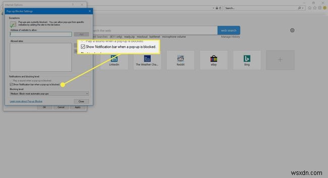 Cách sử dụng Trình chặn cửa sổ bật lên trong Internet Explorer 11